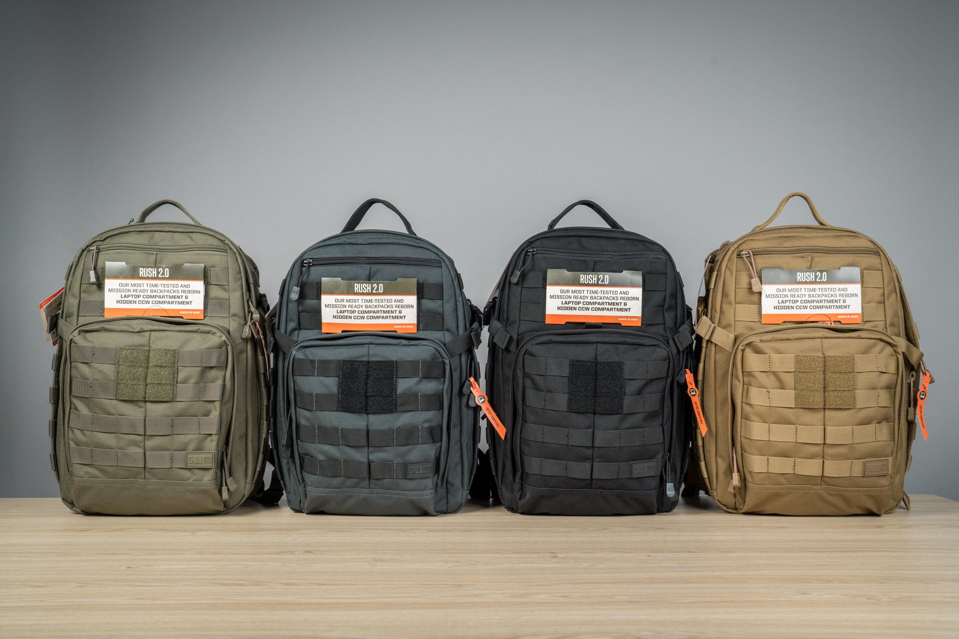 Rush 12 phiên bản 2.0: Range Green, Double Tap, Black, Kangaroo (từ trái qua)