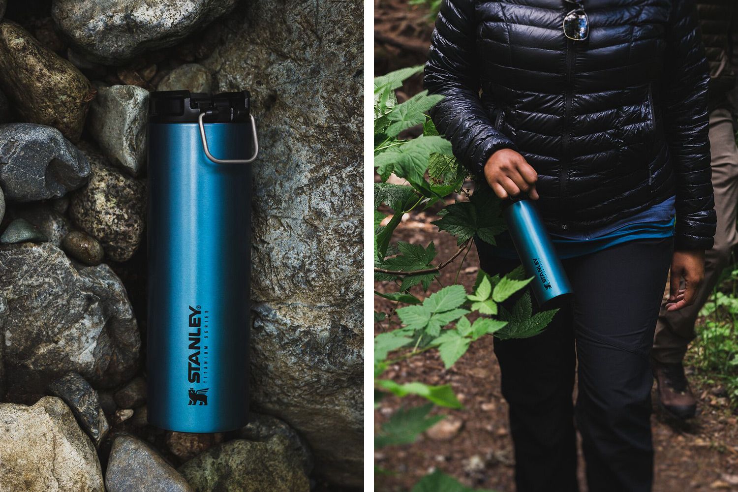 Bình giữ nhiệt Stanley The Stay-Hot Titanium Travel - 14 oz có quai xách tiện dụng